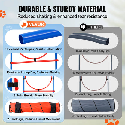 Dog Agility Training Equipment 5PCS Set With Bag