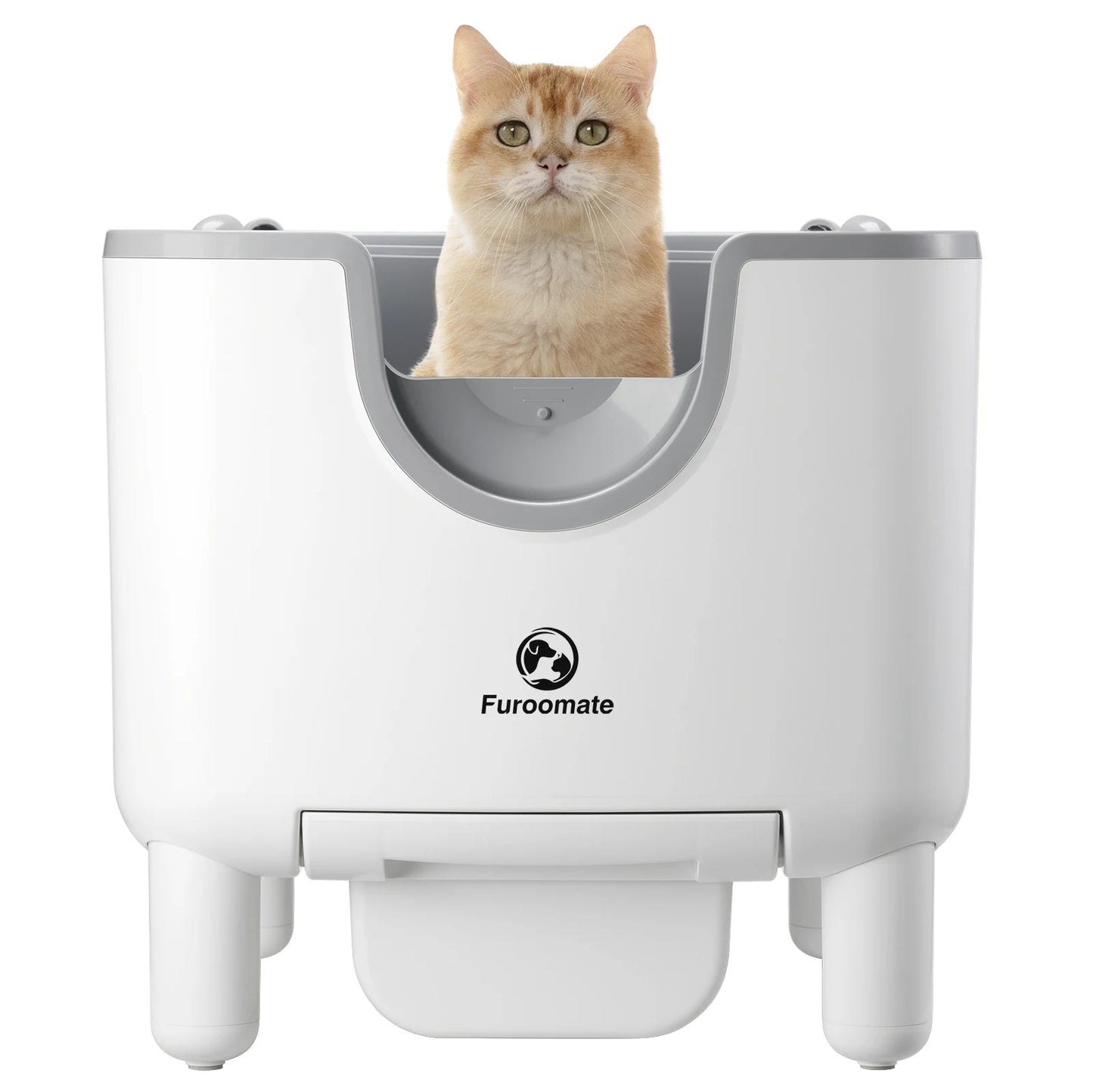 Automatic, Self-Cleaning, Open-Top Litter Box with Odor Control.