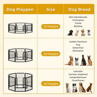Outdoor/Indoor Foldable Metal Pet Playpen With Door