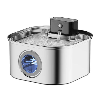 Water Fountain, 3Liter, 5V Rechargeable, Automatic, Stainless-Steel,