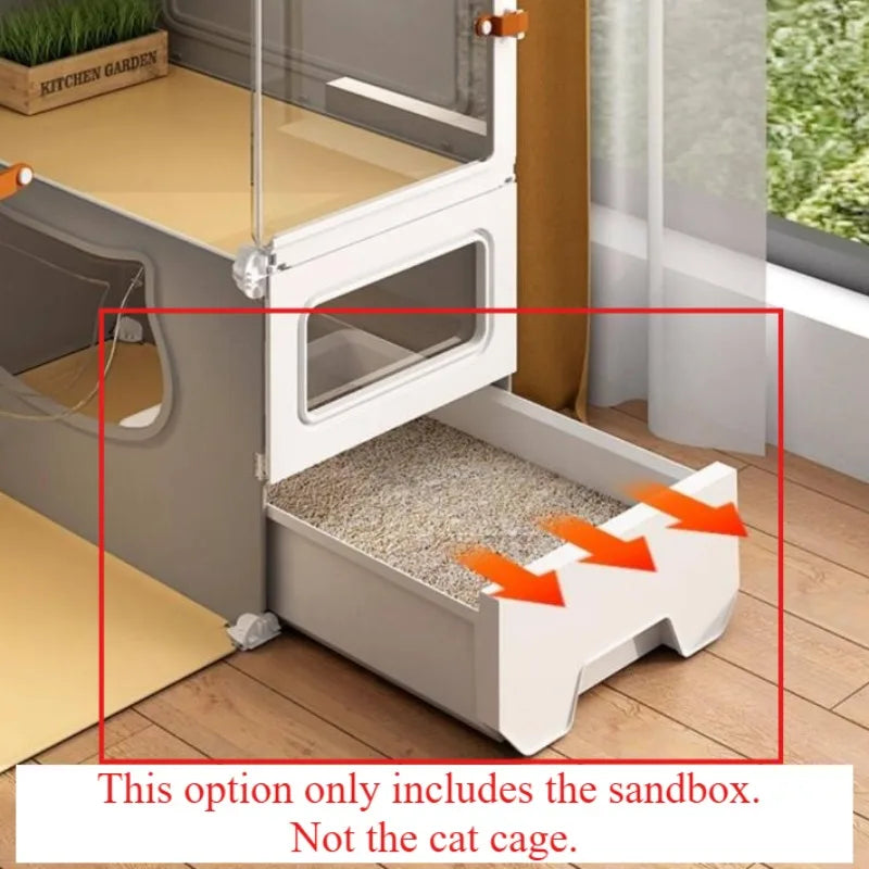 Luxury Indoor Cat Cage Household with Litter Box.