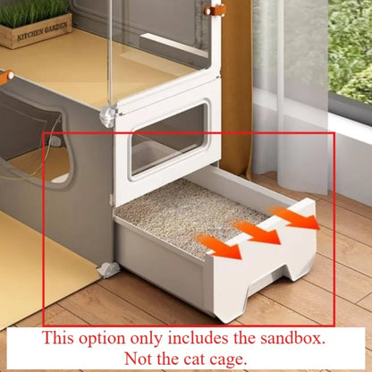 Luxury Indoor Cat Cage Household with Litter Box.