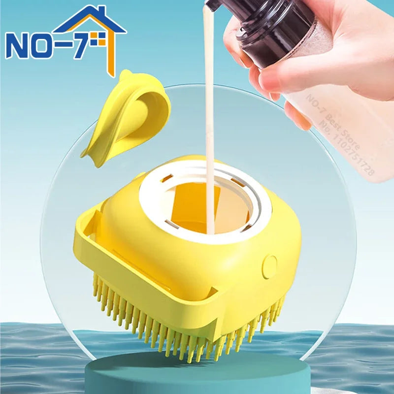 Pet Bath-Brush Silicone Shampoo Scrubber