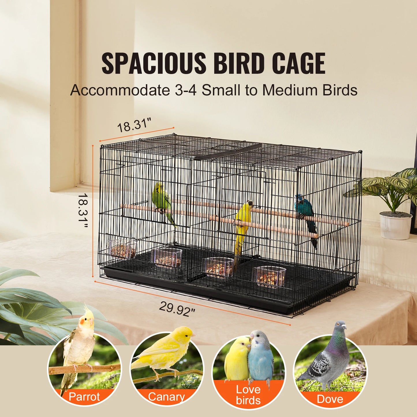 30 In Flight Bird Cage, Stackable, Divided