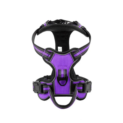 Adjustable, Reflective, Nylon Dog Harness Vest.