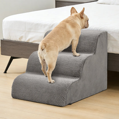 3-Step High-Density Foam Stairs-Indoor Ramp For Small Dogs