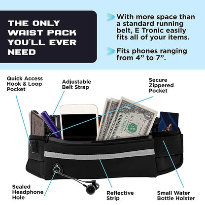 75Inch, Hands Free, Reflective Dog Leash With Waist Pack.
