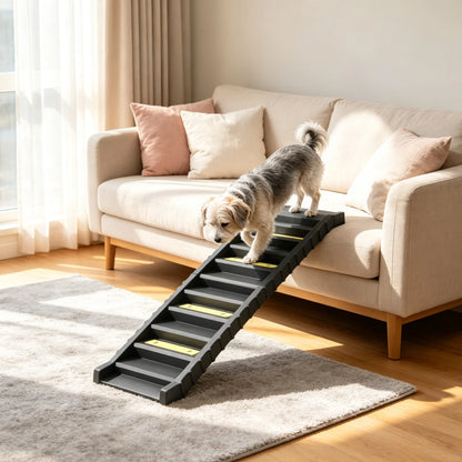 Black Folding Pet Car Ramp – Foldable Dog Ramp for Large Medium Small Dogs