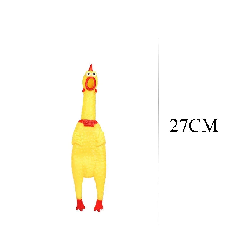 Squeaky, Screaming, Rubber Chicken Pet Toy