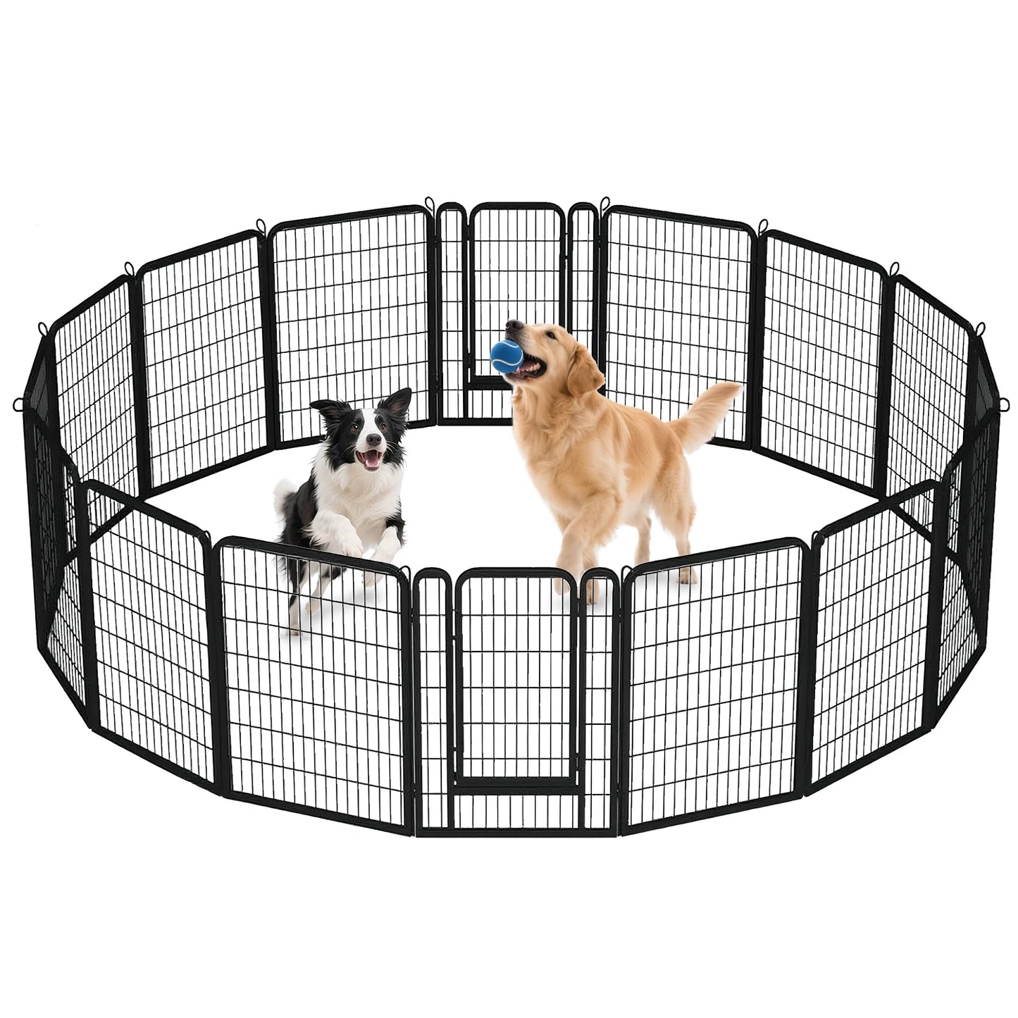 Outdoor/Indoor Foldable Metal Pet Playpen With Door