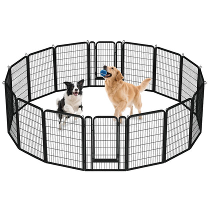 Outdoor/Indoor Foldable Metal Pet Playpen With Door