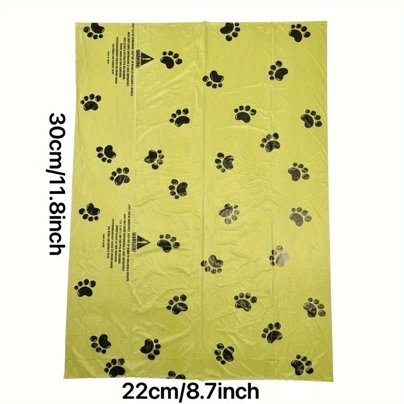 10 Rolla (15 per roll) Extra Thick Dog Poop Bags (Approx. 9"x12"), Leak-Proof Paw Print Pet Waste Bags