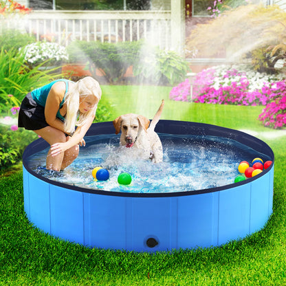 Portable, Foldable, Hard-Plastic Pet Swimming Pool-Tub,