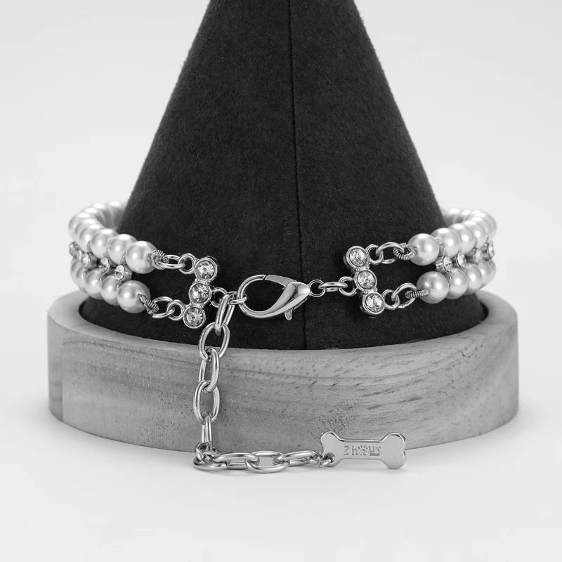 Luxury Pearl Rhinestone Collar For Cats & Small Dogs