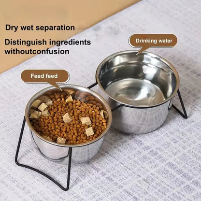 Cat and Dog Elevated Food And Water Bowls.