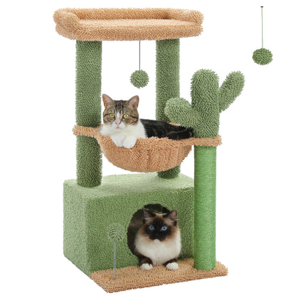 4-in-1 Cat Tree with Large Cat Condo.