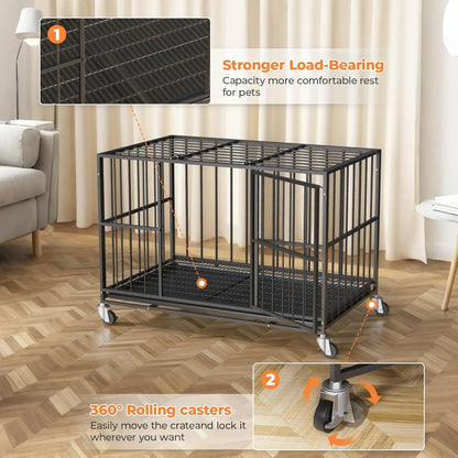 48 Inch Heavy Duty, Steel, Dog Crate,