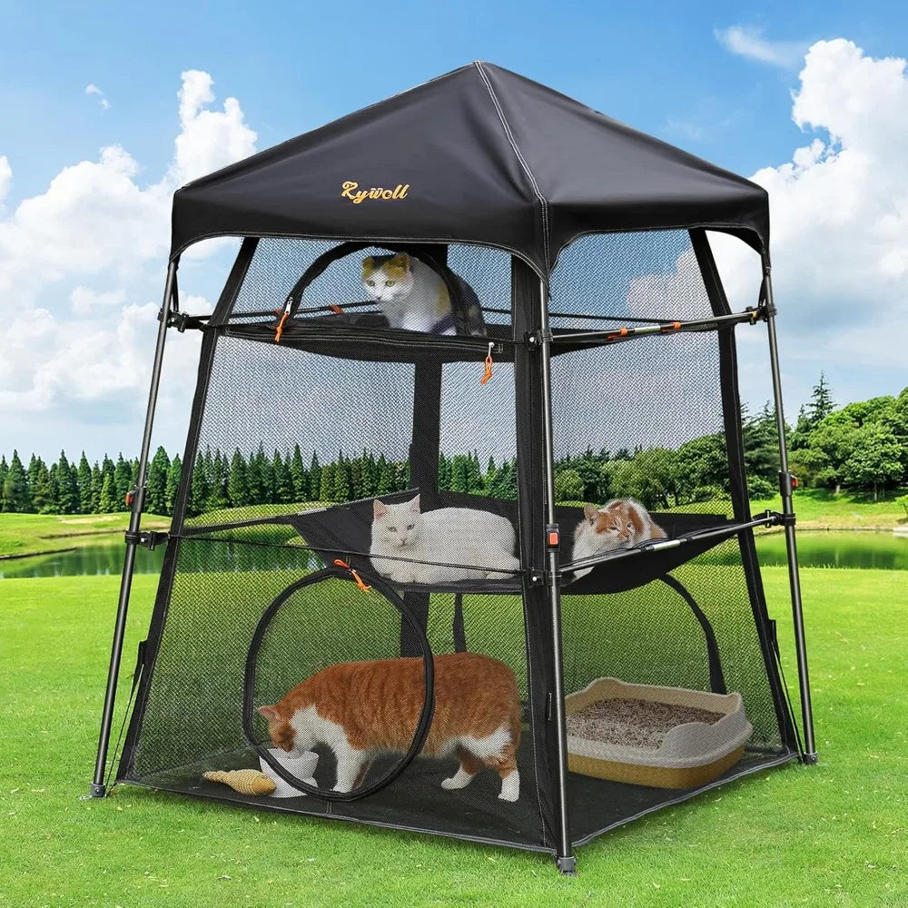 Extra Large, Indoor-Outdoor Cat Enclosure --Portable.
