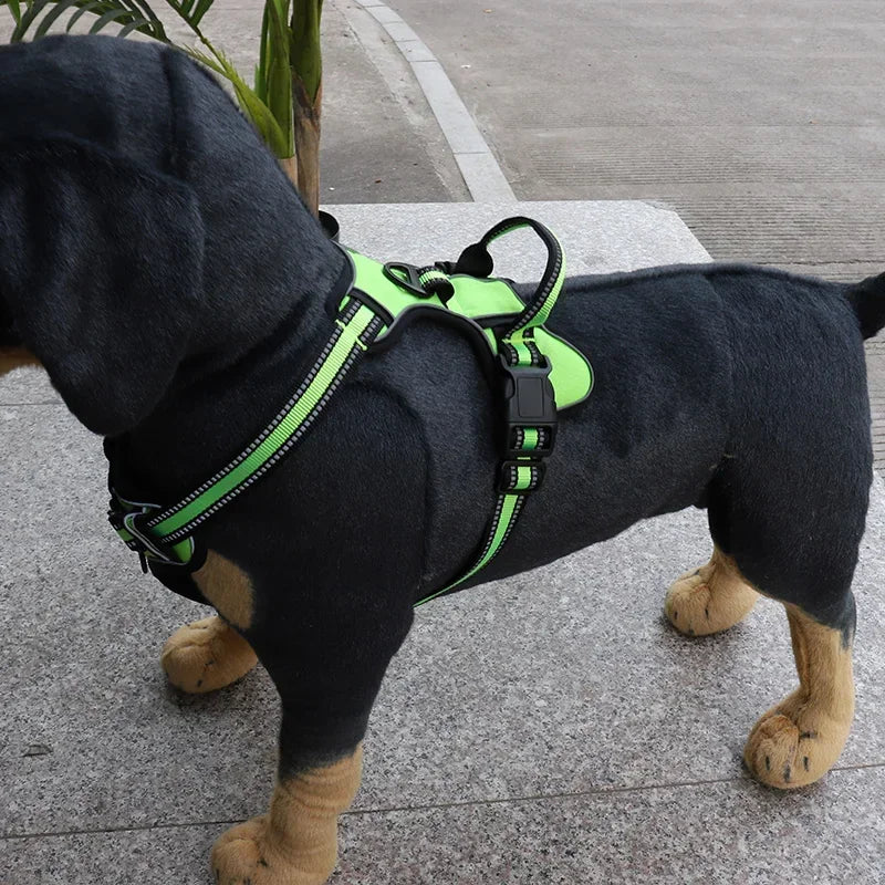 Adjustable, Reflective, Nylon Dog Harness Vest.