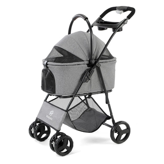 3-in-1 Folding Pet Stroller with Removable Carrier