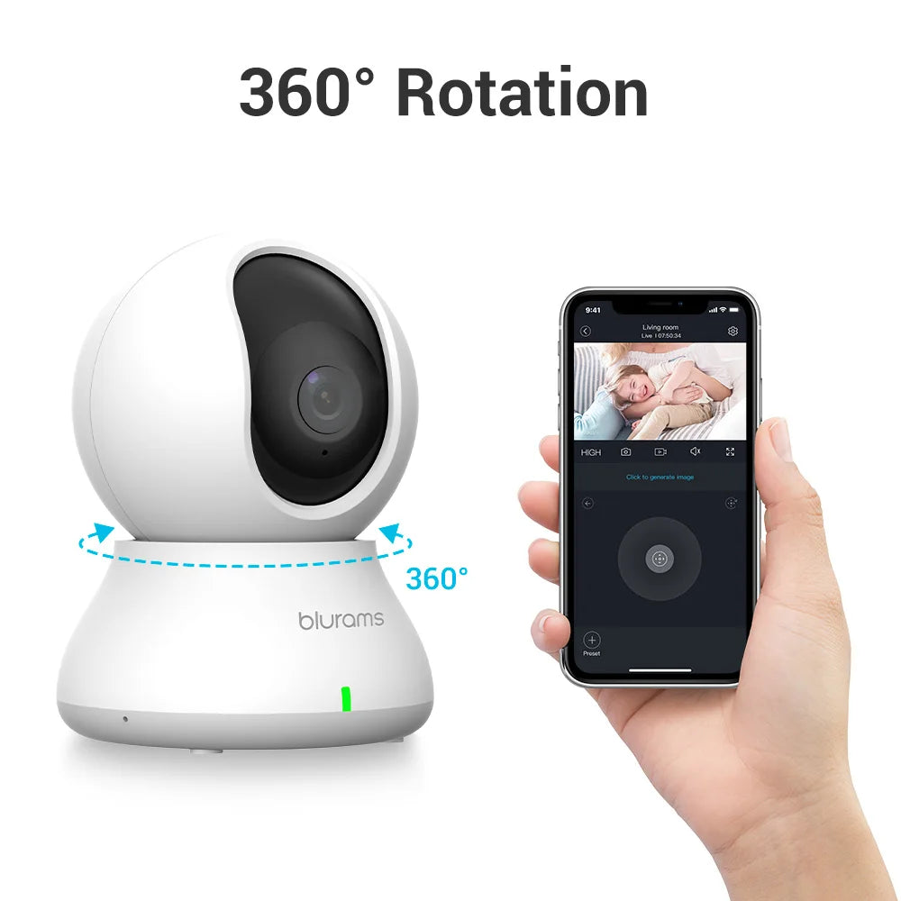 2.4 Mhz WiFi Indoor Video Monitor Camera,