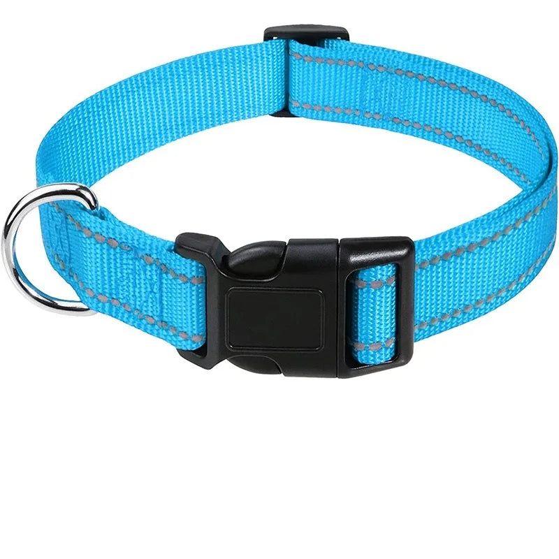Dog Collar, Reflective, Many Color Varieties