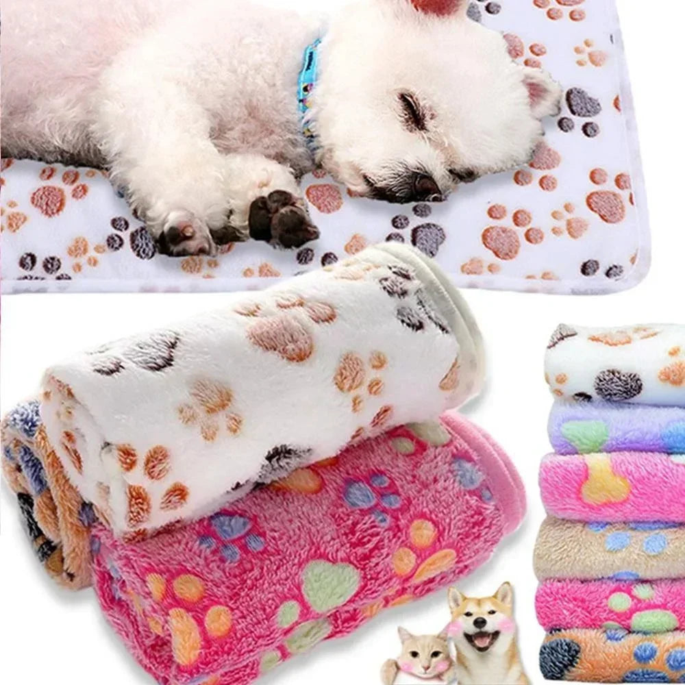 Soft, Fluffy, High-Quality Pet Blanket Cozy Cartoon Pattern Mat Warm Comfortable Blanket for Cats Dogs