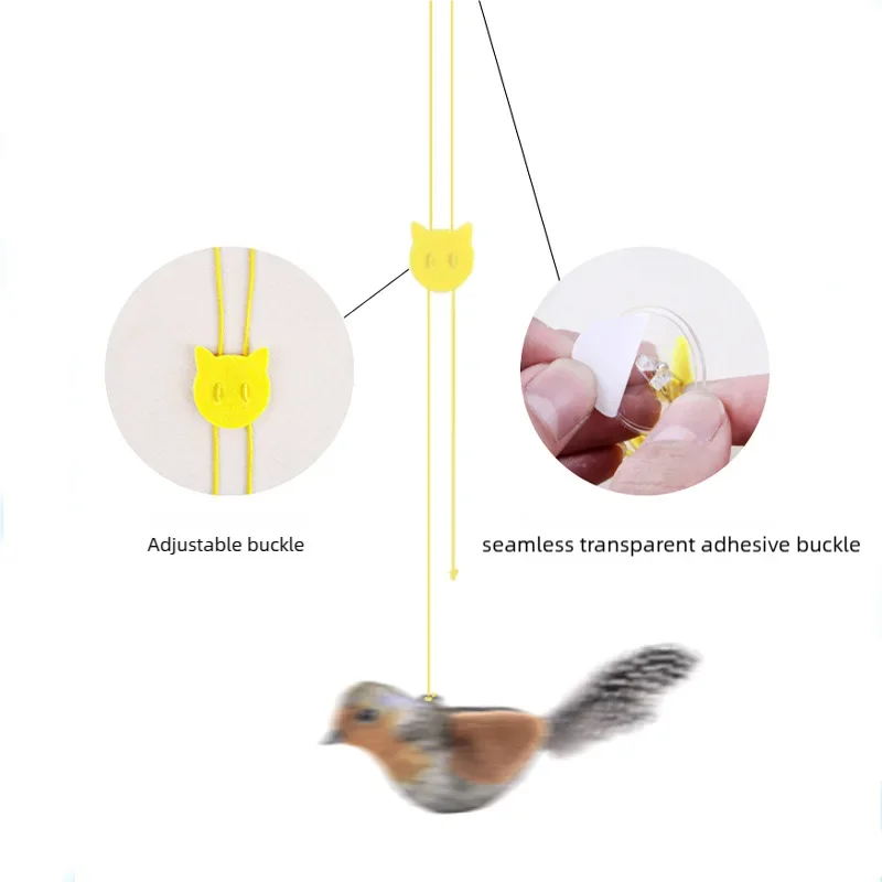 Sound Sensing, Interactive,  Cat-Toy Bird With Catnip,