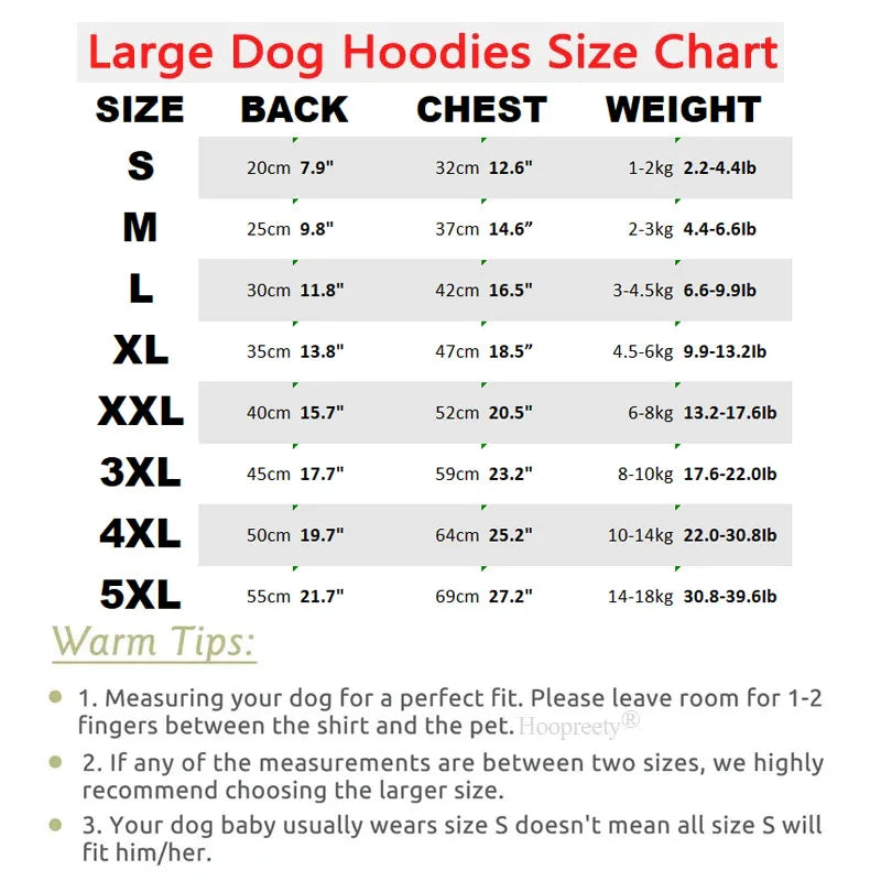 Fleece Lined, Pullover Sweatshirt / Hoodies For Dogs