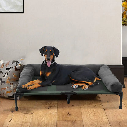Elevated Bed for Dogs and Cats With Detachable Plush Bolster Cooling  Summer L XL 2XL