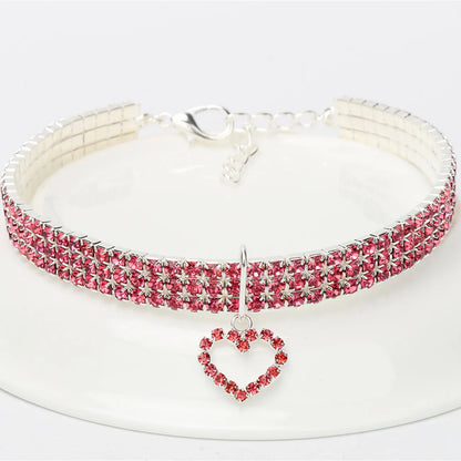 3-Row Rhinestone, Cat  or Small Dog Collar