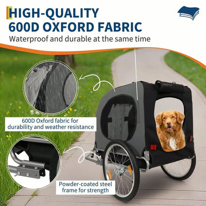 Folding, Dog Bike-Trailer With 88 LBS Payload.