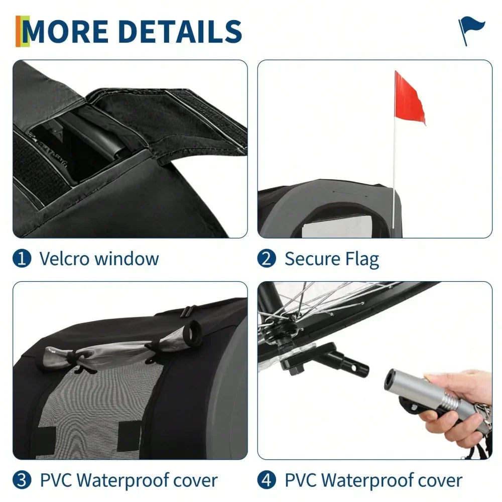 Folding, Dog Bike-Trailer With 88 LBS Payload.