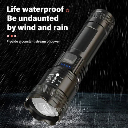 High Power LED Flashlight, USB Rechargeable