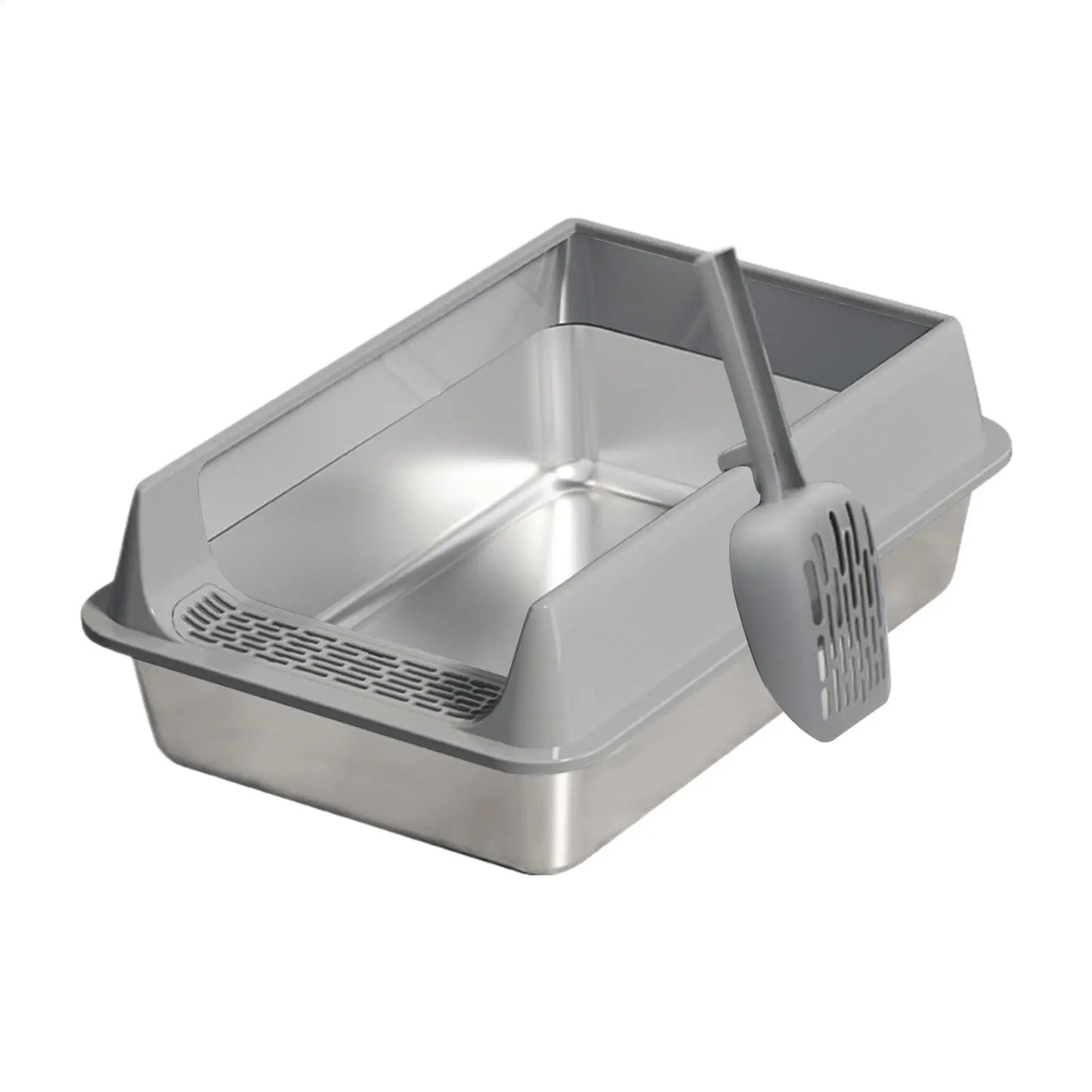 Semi-Enclosed, Deepened, Cat Litter Box With Scoop