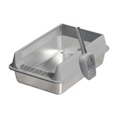 Semi-Enclosed, Deepened, Cat Litter Box With Scoop