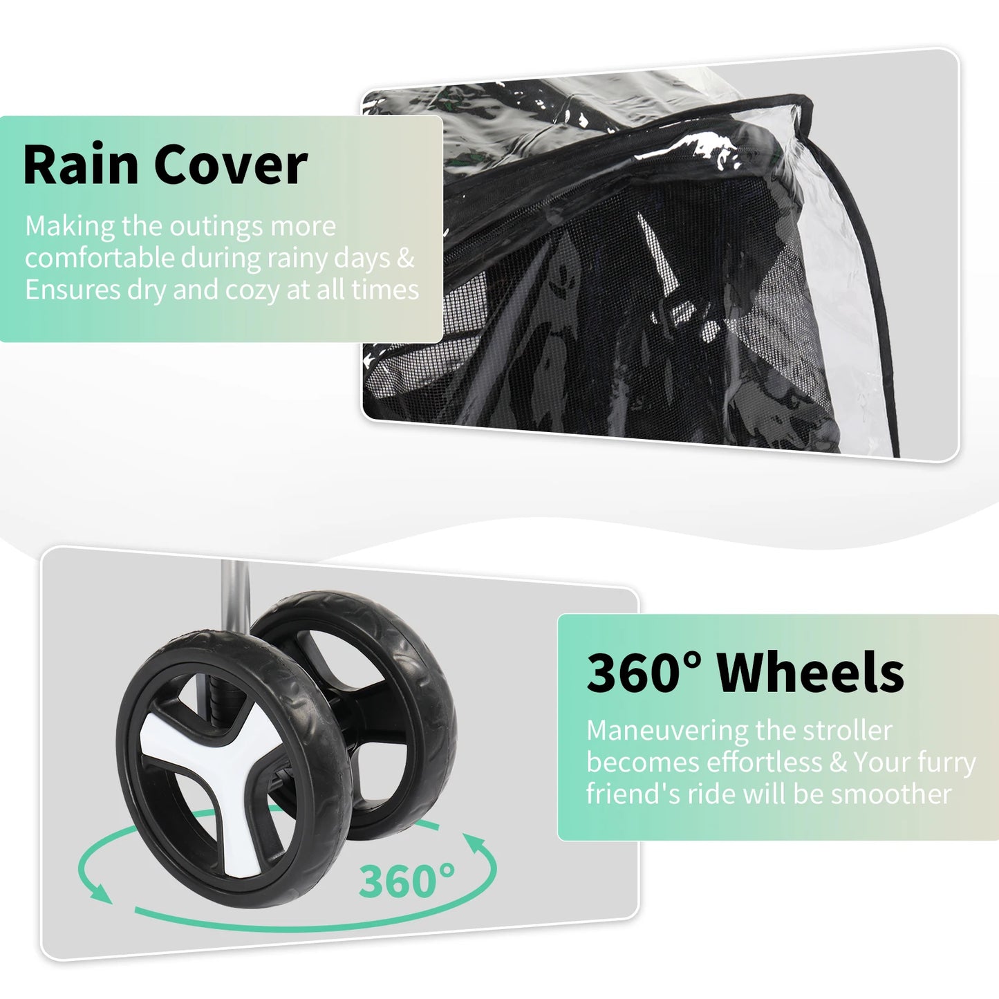 3-Wheeled Pet Stroller, For Dogs, Cats