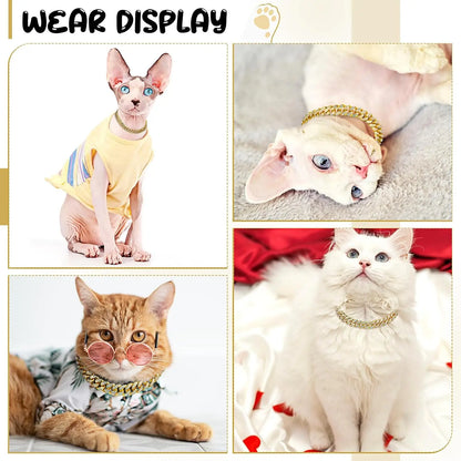Gold Color, Luxury Pet Chain-Collar Necklace