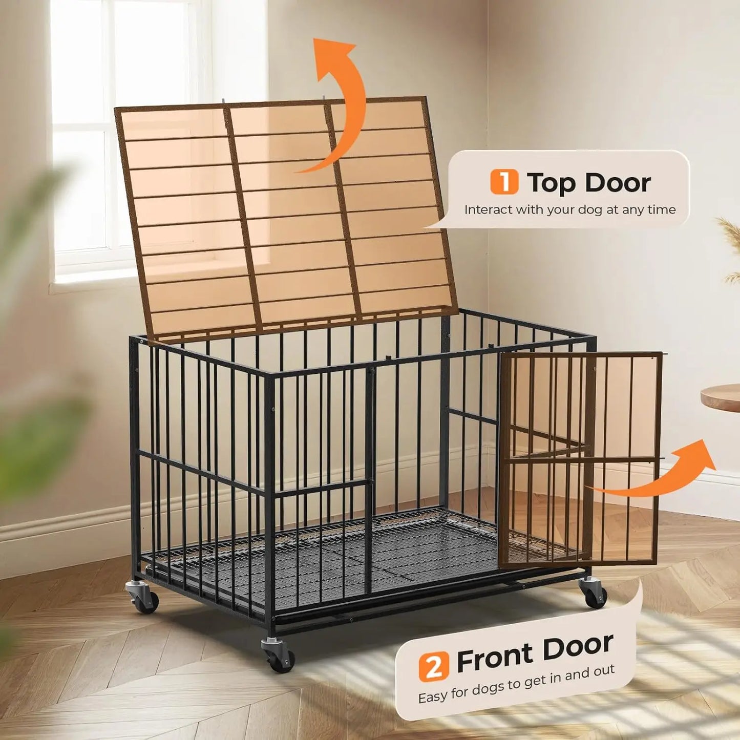 48 Inch Heavy Duty, Steel, Dog Crate,
