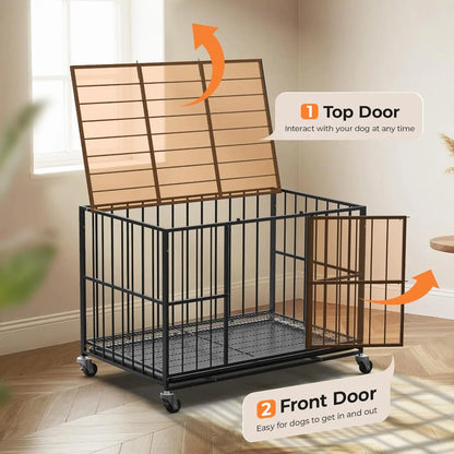 48 Inch Heavy Duty, Steel, Dog Crate,